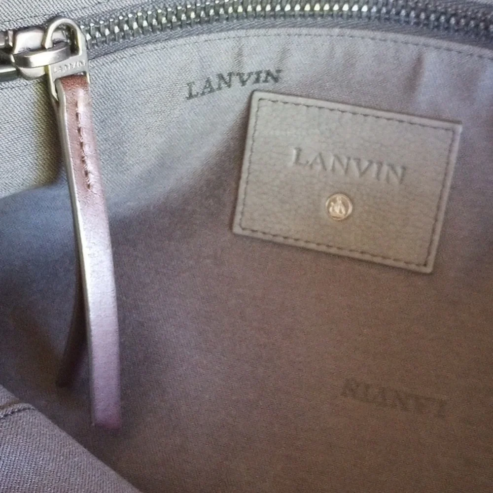 Lanvin Messenger Bag Gray Suede Leather Satchel Flap Sartorial Envelope